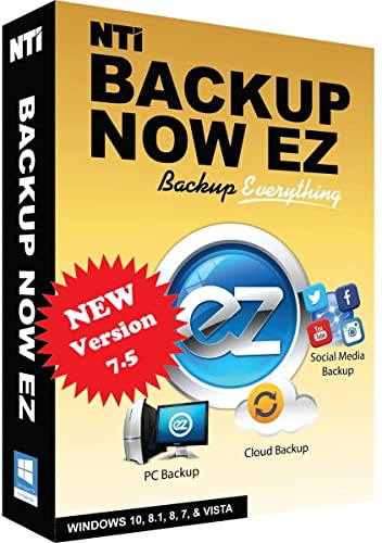 NTI Backup Now EZ 7 | New Version 7.5 | Image Backup | Cloud Backup | File & Folder Backup | Scheduled Backup | Available in Download and CD | Permanent License (Not A 1-Year Subscription!)