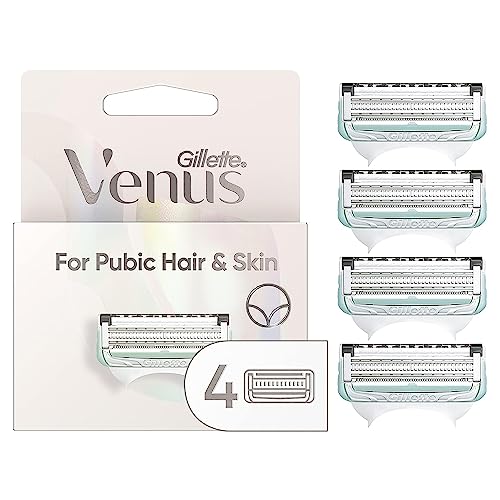 Gillette Venus Intimate Grooming Womens Razor Blade Refills with Bikini Trimmer, 4 Count (Pack of 1)