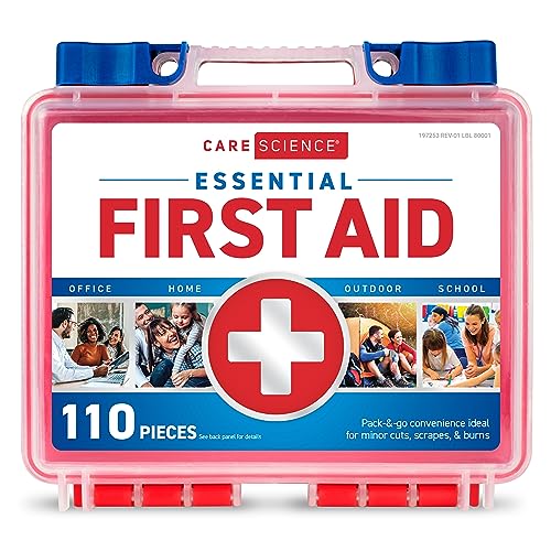 Care Science First Aid Kit, 110 Pieces | Professional Use for Travel, Work, School, Home, Car, Survival, Camping, Hiking, and More