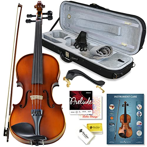 Bunnel Pupil Violin Outfit 4/4 Full Size Clearance By Kennedy Violins - Carrying Case and Accessories Included - Solid Maple Wood and Ebony Fittings RB300
