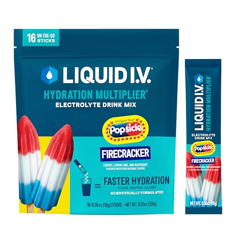 Liquid I.V. Hydration Multiplier - Firecracker - Hydration Powder Packets | Electrolyte Powder Drink Mix | Easy Open Single-Serving Servings | Non-GMO | 1 Pack (16 Servings)