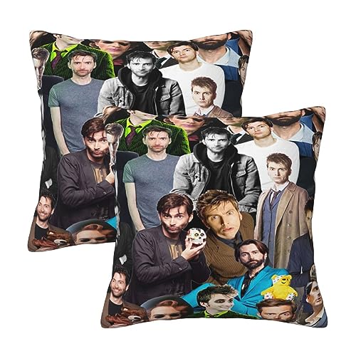 zyqubaw Throw Pillow Cover David Tennant Pillowcase Throw Pillows Zippered Square Pillow Cases Cushion for Sofa Bedroom Office Car Home Indoor Decorative (Pack of 2)