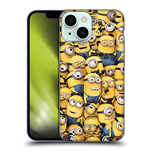 Head Case Designs Officially Licensed Despicable Me Pattern Funny Minions Soft Gel Case Compatible with Apple iPhone 13 Mini