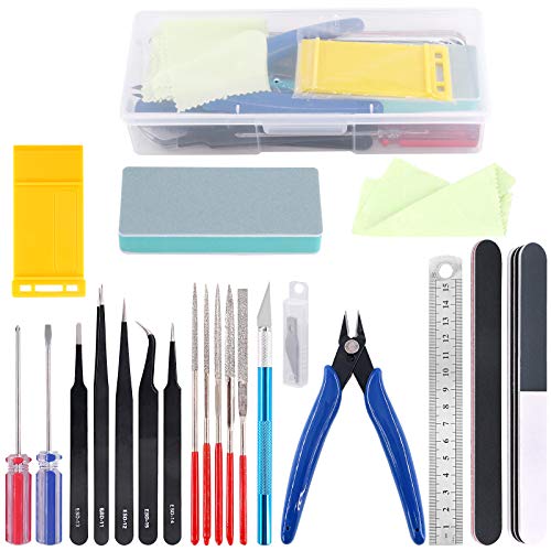 Rustark 21Pcs Modeler Basic Tools Craft Set Hobby Building Tools Kit for Gundam Car Model Building