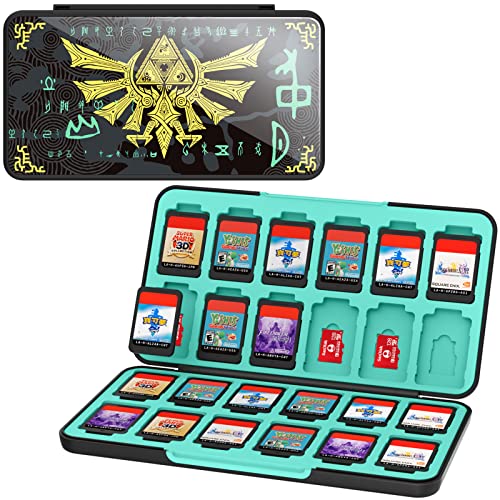 THELIFELICIOUS Switch Game Card Case for Nintendo Switch/Switch OLED/Switch Lite, Games Card Holder with 24 Game Card Slots & 24 Micro SD Card Slots.…