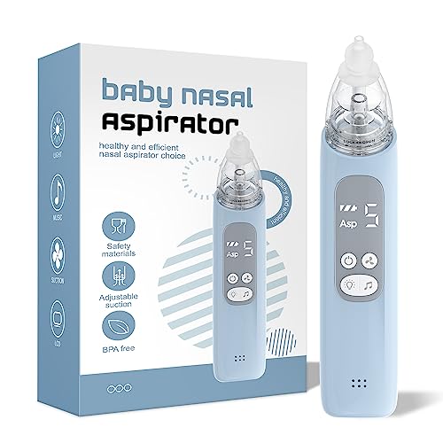 X-Bosak Baby Nasal Aspirator, Electric Nose Sucker with 5 Levels Suction, Soothing Light & Nursery Rhymes