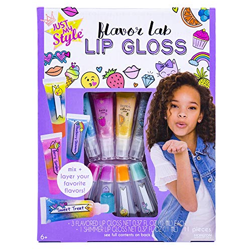 Just My Style Flavor Lab Lip Gloss by Horizon Group USA, DIY 4 Custom Lip Glosses By Mixing Colorful Flavors & Lip Shimmer. Flavors, Shimmer, Lip Gloss Tubes Mixing Stick & Instructions Included