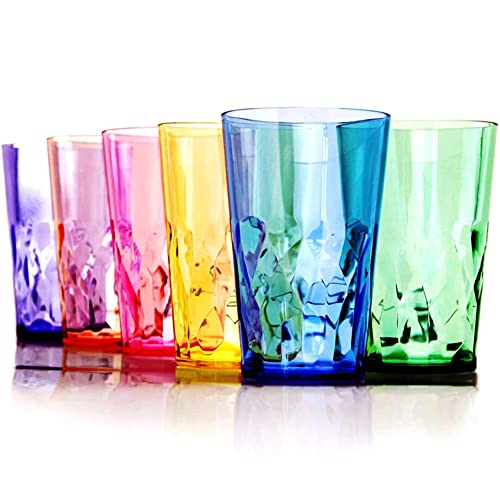 SCANDINOVIA - 19oz Unbreakable Premium Drinking Glasses Set of 6 - Super Grade Acrylic Plastic - Perfect for Gifts - Dishwasher Safe - Stackable - Drinkware Cups Reusable Water Tumbler