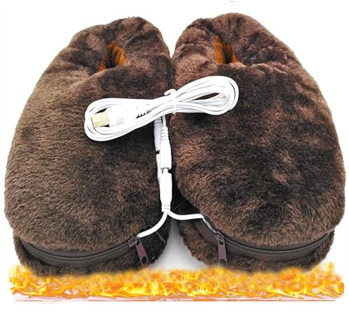 Z-YQL 1 Pair USB Electric Heating Slippers Heated Plush Shoe Winter Cold Weather Shoes Keep Foot Warmer Women Men