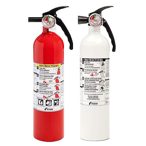 Kidde Kitchen Fire Extinguishers for Home & Office Use, 2 Pack: One 1-A:10-B:C and One Specialty Kitchen Extinguisher, Wall Mount & Strap Brackets Included