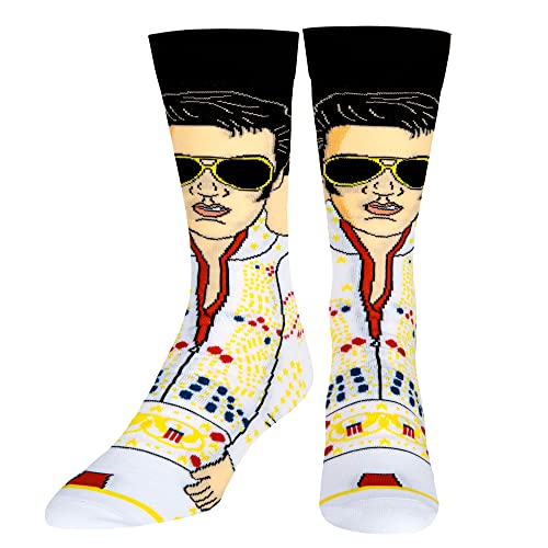 Odd Sox, Elvis Presley, King of Rock N Roll Socks for Men, Eagle Jumpsuit Print