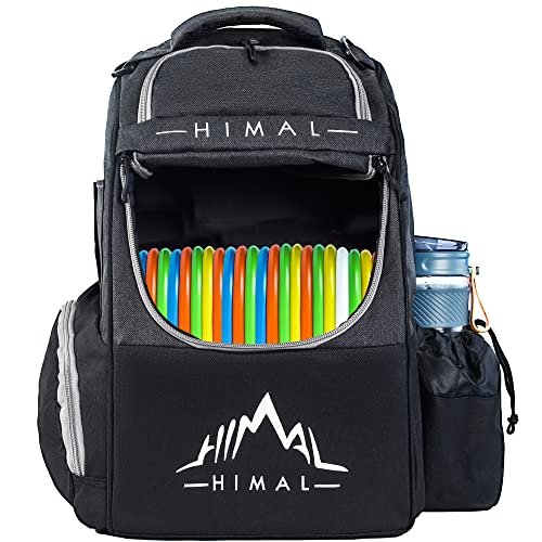 HIMAL HIMAL Disc Golf Bag with Large Capacity, Durable Disc Golf Backpack Holds 18+ Disc,and mutiple pockets,Black