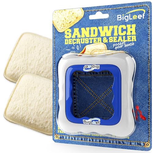 Uncrustable Sandwich Cutter and Sealer - PBJ Sandwich Cutter for Kids Lunch - Make & Freeze DIY Pocket Minis - Homemade Uncrustables Sandwich Maker - Sandwich Sealer Decruster Cookie Cutters (Square)