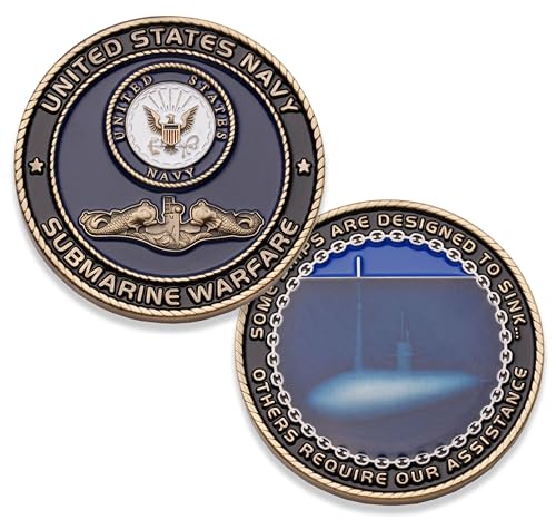 Coins For Anything, Inc Navy Submarine Challenge Coin - Submariner Warfare - Design Officially Licensed Under U.S. Navy Military Challenge Coin! Designed by Military Veterans!