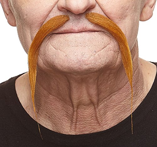 Mustaches Self Adhesive Chinese Fake Mustache, Novelty, False Facial Hair, Costume Accessory for Adults, Ginger Color
