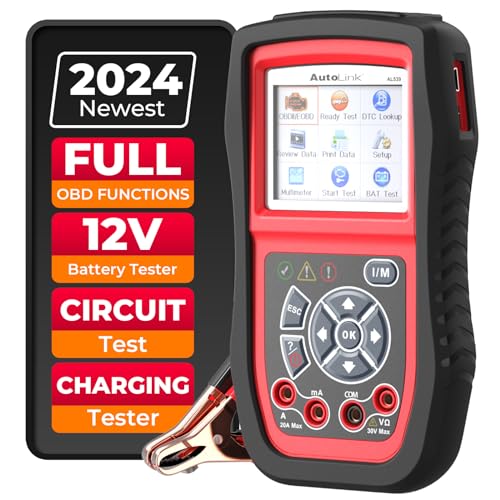 Autel AL539B OBD2 Scanner, 3-in-1 Code Reader Battery Tester Avometer for 12 Volts Batteries, Full OBDII Diagnosis and Circuit Starting & Charging Systems Test