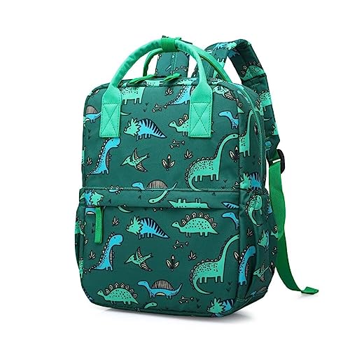 Cute Toddler Preschool Backpack Dinosaur Unicorn School Book Bag for Girls, Boys, Kids, Kindergarten Nursery Travel Bag(12inch, Green Dinosaur)