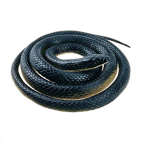NAKIMO Realistic Rubber Fake Snake Toy 50 Inch Mamba for Garden Props and Practical Joke