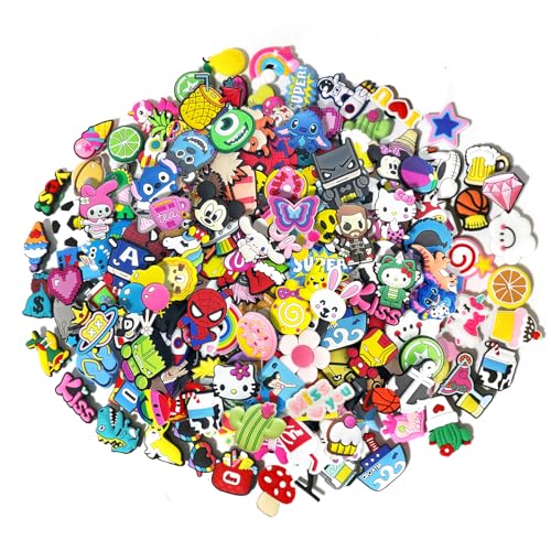 35,50,100 Pcs Random PVC Shoe Charms,Garden Shoes Cute Shoe Charms Wristband Bracelet Decoration with Different Designs Shape for Girls,Boys and Adult Party Gift(100)