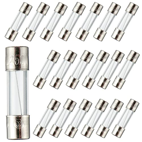 BOJACK 5x20mm 5A 5amp 250V 0.2x0.78 Inch F5AL250V Fast-Blow Glass Fuses(Pack of 20 Pcs)