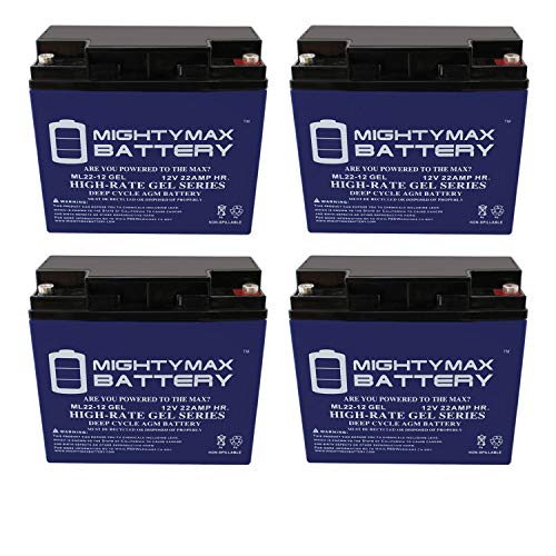 Mighty Max Battery 12V 22AH Gel Replacement Battery for Schumacher DSR SCUPSJ2212 JumpStarter - 4 Pack