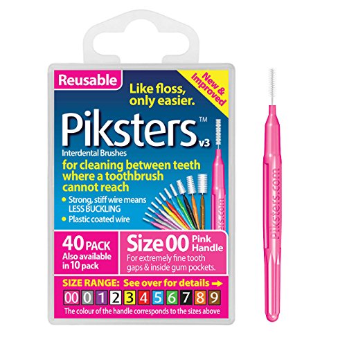 Piksters Interdental Brushes (40 Pack, Size 00 (Pink))