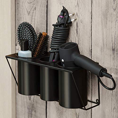 J JACKCUBE DESIGN Hair Dryer Holder Hair Styling Product Care Tool Organizer Bath Supplies Accessories Tray Stand Storage Bathroom Steel Hair Dryer Holder(Black) MK470B