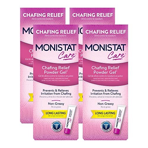 Monistat Chafing Relief Powder Gel, Anti-Chafe Protection, Fragrance Free Chafing Gel, 1.5 Oz, 4 Pack