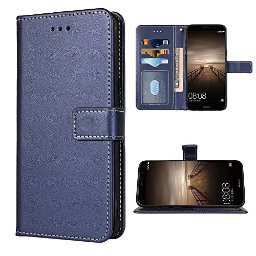 FDCWTSH Compatible with Huawei Mate 9 Wallet Case Wrist Strap Lanyard Leather Flip Cover Card Holder Stand Cell Accessories Folio Purse Phone Cases for Hwauei Mate9 MHA-L29 Women Men Blue