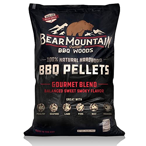 Bear Mountain 40 Pound Ultimate Premium Smoky Low Moisture All Natural Hardwood Gourmet Blend BBQ Smoker Pellets for Outdoor Grilling