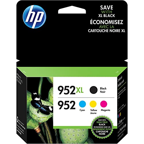 HP 952 / 952XL (N9K28AN) Ink Cartridges (Cyan Magenta Yellow Black) 4-Pack in Retail Packaging