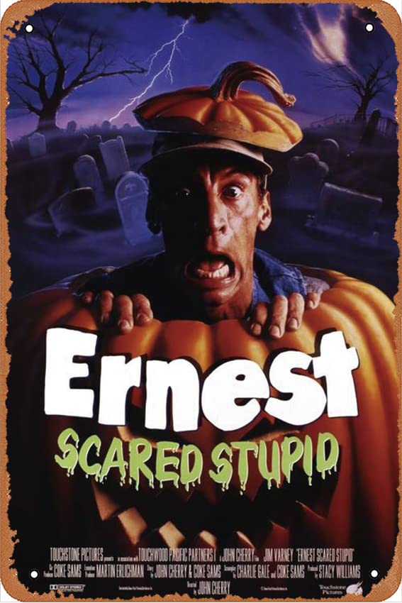 Ernest Scared Stupid 1991 Movie Poster Retro tin Sign Wall Art Decor Metal Sign Decoration Sign 8x12 inch