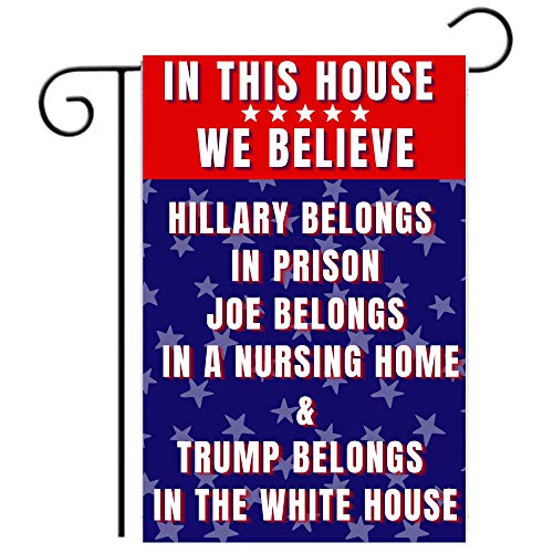 Anti Biden Outdoor Garden Flag | Joe Biden Nursing Home Funny 12x18 Double-Sided Flag Banner for Lawn and Garden | Pro Trump Republican Garden Flag