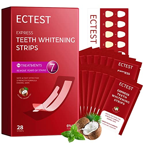 Teeth Whitening Strips for Teeth Sensitive, Professional Teeth Whitening Kit for Coffee Drinker, 28 Teeth Whitener Strips Coconut Flavor, 14 Treatments Easy to Use