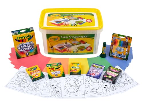 Crayola Super Art Coloring Kit (100+ Pcs), Arts & Crafts Set for Kids, Coloring Supplies for Classrooms, Gifts, Styles Vary [Amazon Exclusive]