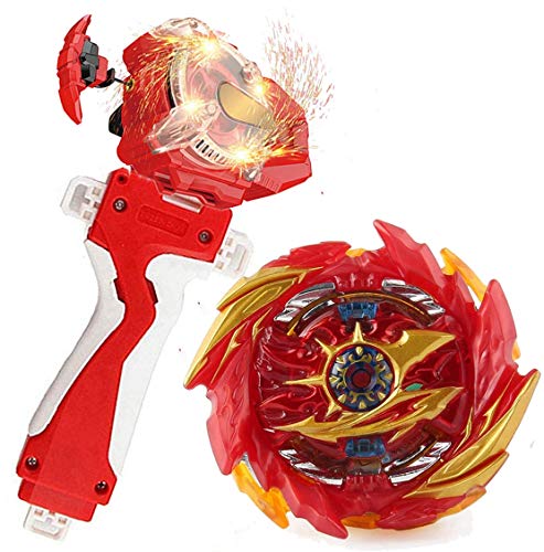 Sparking Launcher Bey Burst Evolution Turbo Blade Battling Top String Launcher Grip Super King B-159 Booster Super Hyperion.Xc 1A Starter Set Metal Fusion God Bey Gaming Top Spinning Toy Gift for Boys