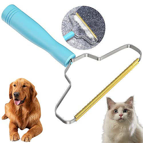 Pet Hair Removal Tool,BSIWWO Cleaner Pro Pet Hair Remover,Multi Fabric Edge and Carpet Rake,Pet Hair Remover for Couch,Dog Hair Remover and Cat Hair Remover for Rugs,Couch&Pet Towers(Blue)