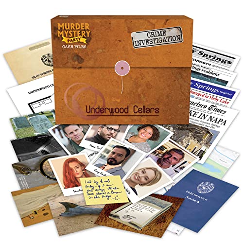 Murder Mystery Party Underwood Cellars, Interactive Murder Mystery Case File Game for 1 or More Players, Ages 14 and Up