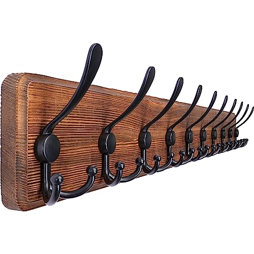 SKOLOO Rustic Large Coat Rack Wall Mount-38.6'' Long Coat Rack for Wall, Wood Coat Rack Hook, Farmhouse Coat Hanger Wall Mount for Hanging Jacket Coat