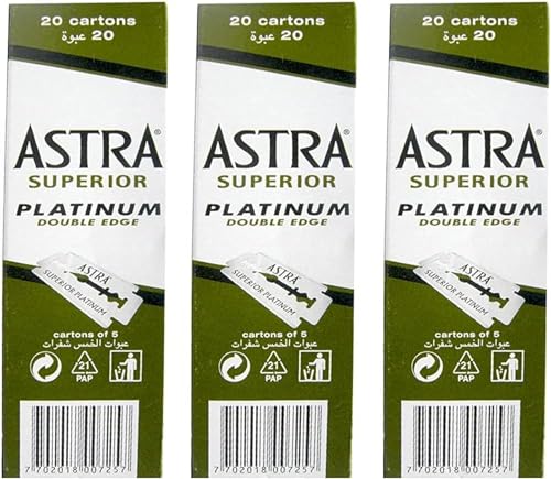 300 Astra Platinum Double Edge Safety Razor Blades (3 x 100)