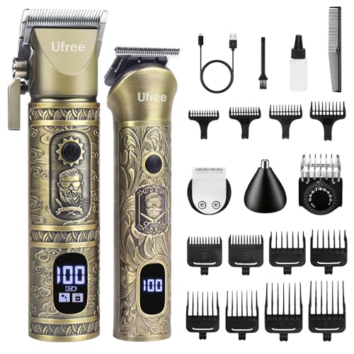 Ufree Professional Hair Clippers for Men, 3 in 1 Mens Beard Trimmer, Shavers for Men, Electric Razor, Nose Hair Trimmer, Cordless Barber Clippers, Mens Grooming Kit, Birthday Gift for Dad