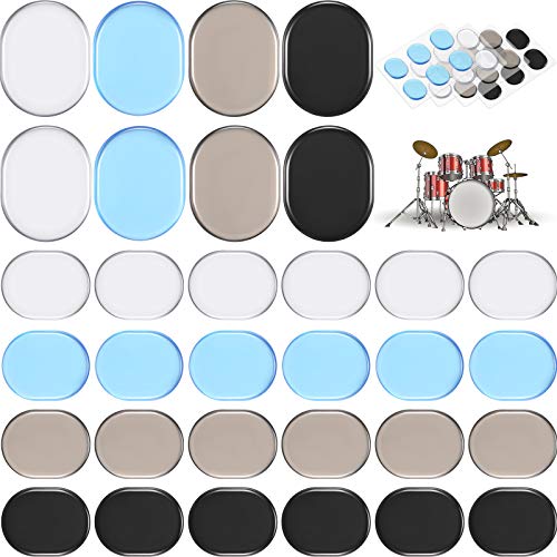 48 Pieces Drum Dampeners Gel Pads Silicone Drum Silencers Soft Drum Dampening Gel Pads 4 Colors Drum Mute Pads for Drums Tone Control