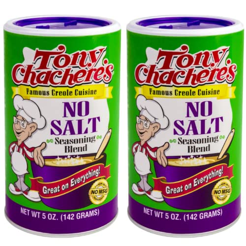 Tony Chachere's No Salt Seasoning 5 Ounce Canisters - 2 Pack