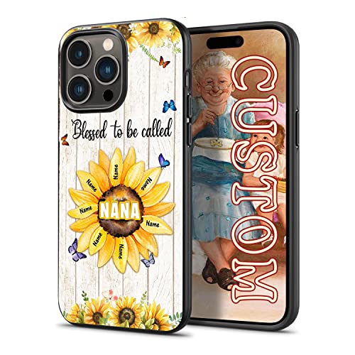 Sunflower Blessed to Be Called NANA Custom Phone Cases for iPhone 15 14 13 12 11 PRO MAX|Samsung Galaxy S24 S23 S22 S21 S20 FE PLUS ULTRA|A15 A25 A34 A14 A54 A03S A53 A13|Note 20 vs Grandkid Name