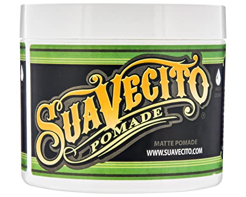 Suavecito Pomade Matte (Shine-Free) Formula 4 oz, 1 Pack - Medium Hold Hair Pomade For Men - Low Shine Hair Paste For Natural Texture Hairstyles