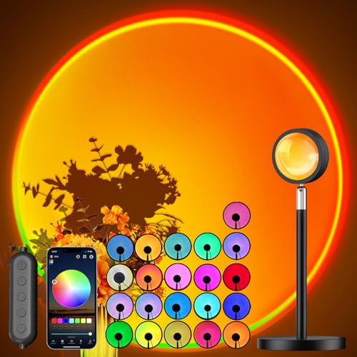 Madoury Sunset Lamp Projector with APP Control, Multicolor Changing Projection Lamp Led Light, Sunlight Lamp for Bedroom, Photography, Party, Tiktok Live, Room Decor