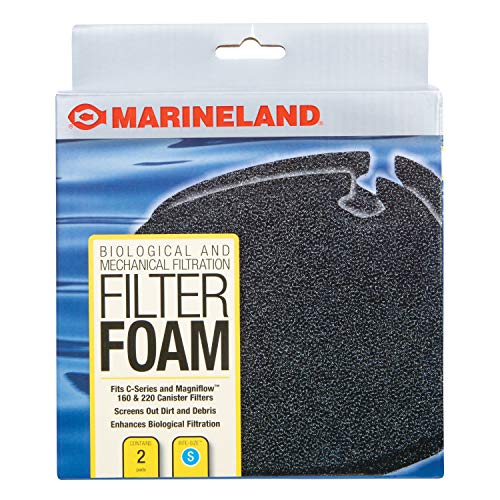 Marineland Filter Foam 2 Count, Supports Biological And Mechanical aquarium Filtration, Rite-Size S