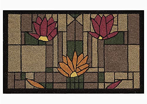 Uni-Art Frank Lloyd Wright Colored Waterlilies Doormat, 30 in x 18 in