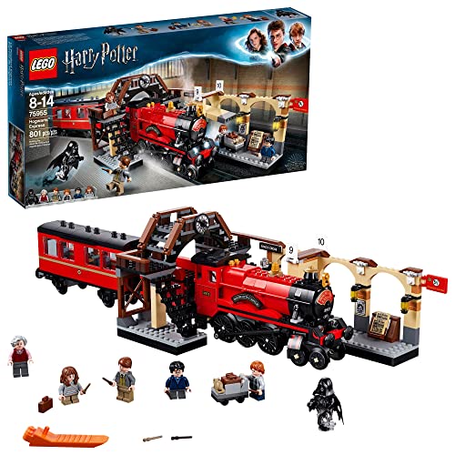 LEGO Harry Potter Hogwarts Express 75955 Toy Train Building Set includes Model Train and Harry Potter Minifigures Hermione Granger and Ron Weasley (801 Pieces)