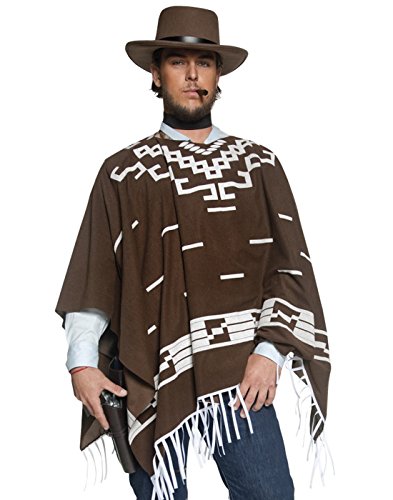 Smiffys Men Deluxe Authentic Western Wandering Gunman Costume, Brown, M-US Size 38'-40'